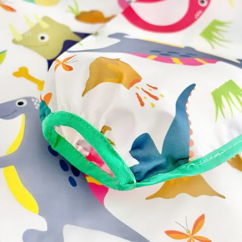 Vista 8 de PandaEar Paquete de 5 baberos de manga larga para bebé, babero impermeable de manga completa para bebés de 6 a 36 meses