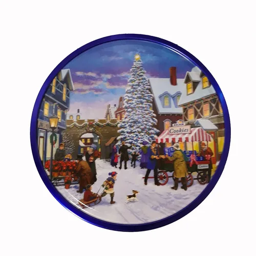 Vista 2 de Kelsen Galletas de mantequilla danesas en lata decorativa navideña, 80 onzas (300 galletas)