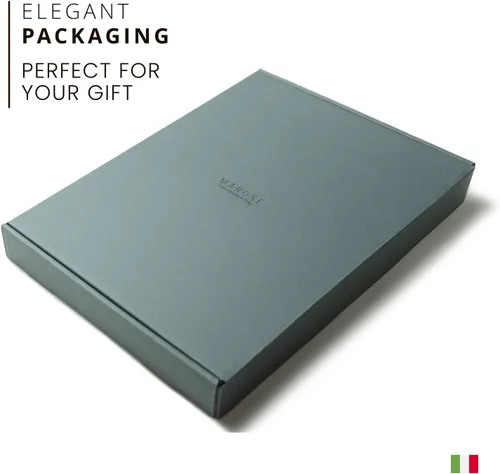 Vista 7 de Maruse italiano portadocumentos de piel – fabricado en Italia, Marrón personalizado