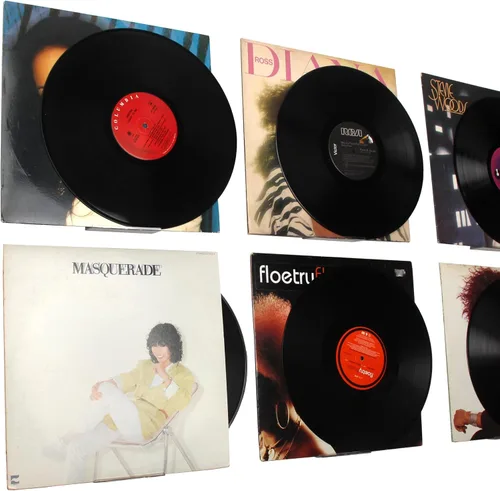 Vista 3 de WANLIAN Estante de vinilo transparente para discos de pared, paquete de 6 unidades, soporte de vinilo para pared, soporte de discos de acrílico
