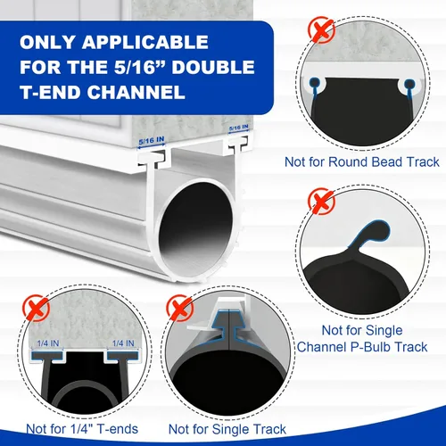Vista 4 de DGSL - Tiras de sellado para puerta de garaje inferior de goma impermeable, universal, resistente a la intemperie, para sellado de umbral, tira