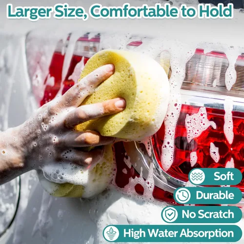 Vista 4 de Dandat Esponja grande de lavado de coche, esponja multiusos para lavar platos, no raya, esponja de limpieza para el hogar, almohadilla de espuma