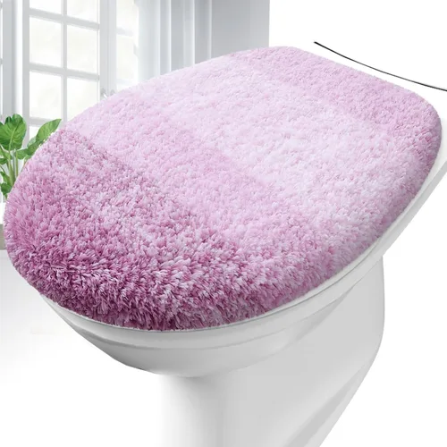 Vista 12 de OLANLY Funda para tapa de inodoro de baño de microfibra suave, cubiertas lavables a máquina, 17.5x15 pulgadas, con respaldo de goma que se mantiene