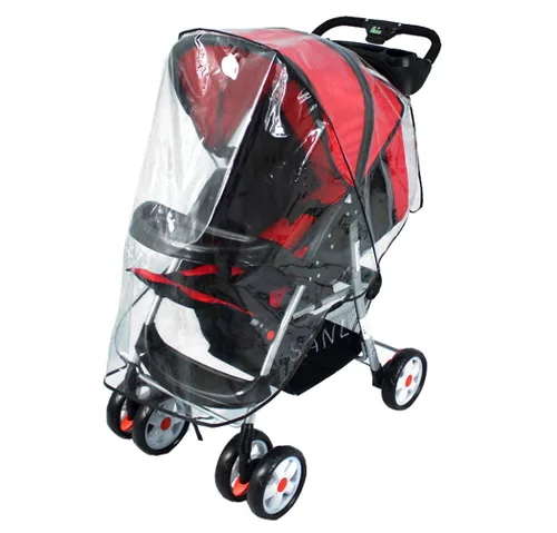 Multifuncional universal cochecito de bebé cubierta de lluvia escudo viento impermeable blanco