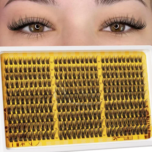 Vista 40 de Kit de racimos de pestañas QUEWEL, 320 piezas, extensiones de pestañas en racimo de 30D, racimos de pestañas de 9-16mm, kit de pestañas dispersas