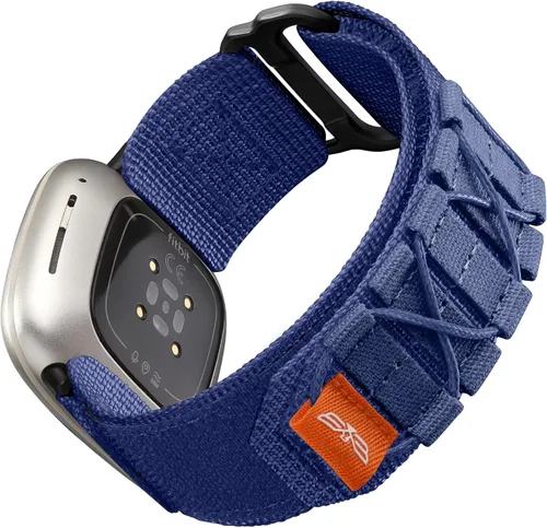 Vista 11 de Bandletic Bandas tácticas resistentes compatibles con Fitbit Versa 4 bandas/Versa 3/Sense 2/Sense, correas deportivas de nailon militar suave y Gris