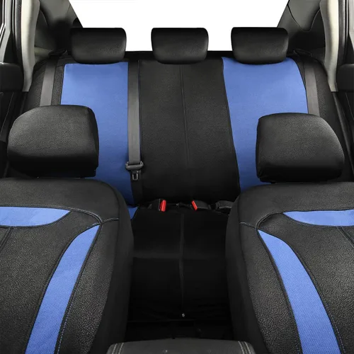 Vista 2 de CAR PASS Juego completo de fundas de asiento de automóvil transpirables de malla de aire 3D en tela, ajuste universal compatible con el 95%