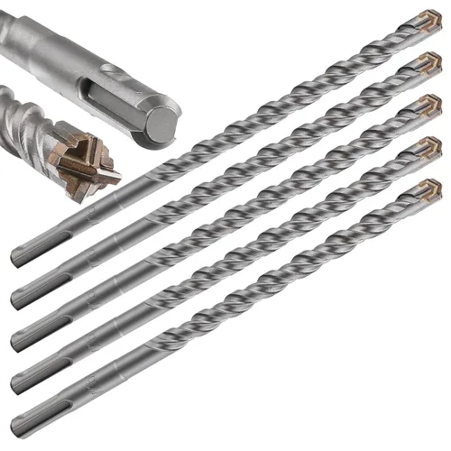 Vista 34 de Wensilon Broca para hormigón, 1 unidad, 1 pulgada x 10 "-8 pulgadas, material de carburo de doble rosca de tipo cruzado, adecuado para hormigón