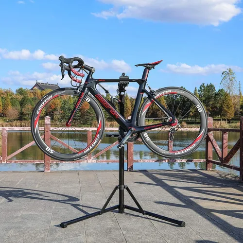 Vista 7 de CXWXC - Soporte de mantenimiento y reparación para bicicleta (aleación de aluminio, altura ajustable)