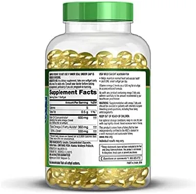 Vista 2 de Walgreens (anteriormente la mejor nutrición) Aceite de pescado medio del tamaño 1200 mg cápsulas blandas 200.0ea