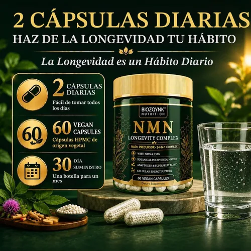 Vista 7 de NMN Supplement 24-in-1 NAD+ Complex 1000mg Per Serving, 60 Vegan Capsules
