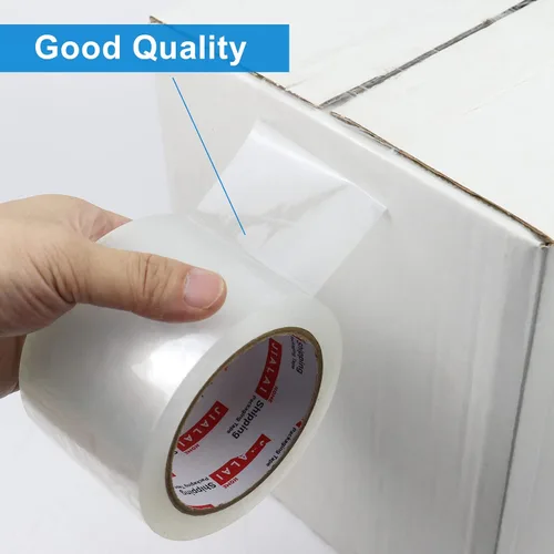 Vista 5 de JIALAI HOME Cinta de embalaje resistente de 3 pulgadas, 6 rollos, total 360 yardas - 3 pulgadas x 65 yardas, 2.4 mil de grosor, cinta de embalaje