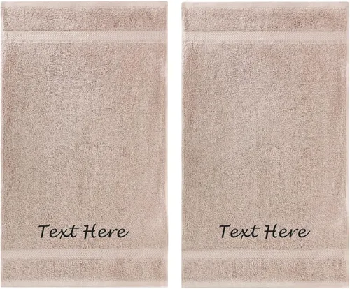 Vista 13 de Juego de Toallas Personalizadas con Texto Bordado - Paquete de 2 Sábanas de Baño de Algodón Turco Altamente Absorbentes y Súper Suaves para Spa