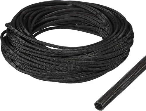 Vista 74 de uxcell Protector de Cable Aislante, 1mm/0.04 Pulgadas - 10m/33 Pies Manga de Fibra de Vidrio de Alta Temperatura Negra