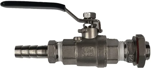 HomeBrewStuff, válvula de acero inoxidable de 1/2 pulgada, sin soldadura, cabezal para olla de producción doméstica de cerveza.