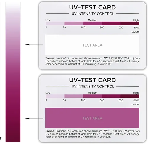 Vista 4 de LIKZINWA Tarjeta de sensor UVB, paquete de 2 tarjetas de prueba de lámpara de reptil, sensor UV, lámpara fluorescente UVB para reptiles