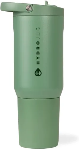 Vista 42 de HydroJug Sport Botella de acero inoxidable con popote, aislada al vacío, de 32 onzas, a prueba de fugas, diseño ergonómico, reutilizable, apta