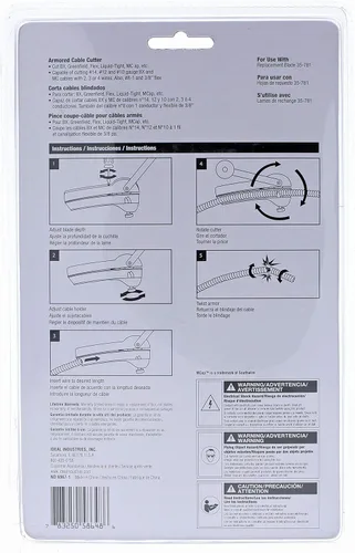 Vista 21 de IDEAL Electrical 35-782 Sir Nickless Blindado Cortador de cables - Cortador de cable giratorio de metal con perilla de mango. Herramientas