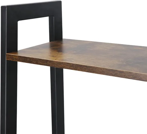 Vista 6 de Estantería industrial de 4 niveles con marco de metal de madera para sala de estar, dormitorio, baño, cocina