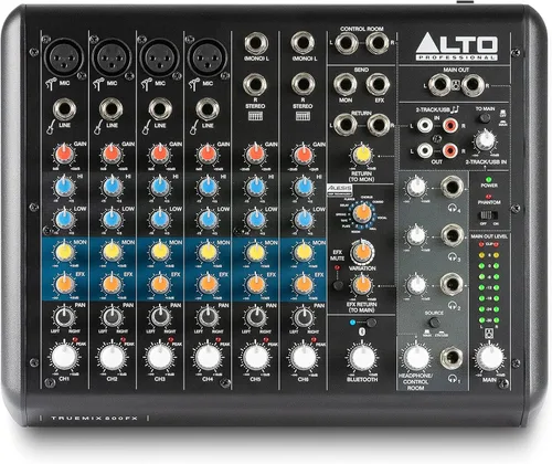 Vista 12 de ALTO TrueMix 500 Mezclador de Audio con Entrada XLR para Micrófono e Interfaz de Audio USB para Podcasting, Actuación en Vivo, Transmisión