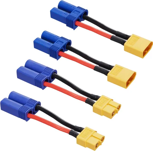 Vista 6 de XT30 a EC3 Adaptador Conector Macho Hembra para RC FPV Drone Coche Cargador de Batería Lipo NiMH ESC (Paquete de 4)