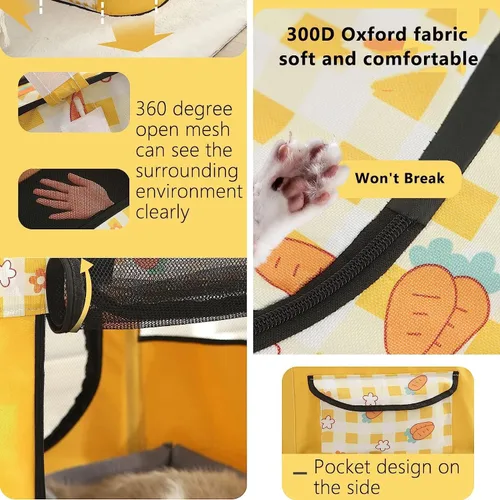 Vista 6 de Corralito plegable para mascotas, corralito para gatos, corralito para cachorros para interiores (mediano, azul)