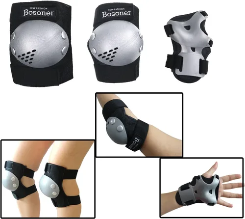 Vista 3 de BOSONER Rodilleras/Coderas/Muñequeras para Niños/Jóvenes de 3-15 Años, Conjunto de Equipo Protector Infantil para Patines, Ciclismo, Bicicleta BMX