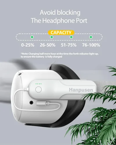 Vista 5 de for Oculus Quest 2 Battery Pack Hanpusen Oculus Quest 2 Accessories Portable Charger Compatible with Quest 2 Original Strap and Elite Strap 5000mAh