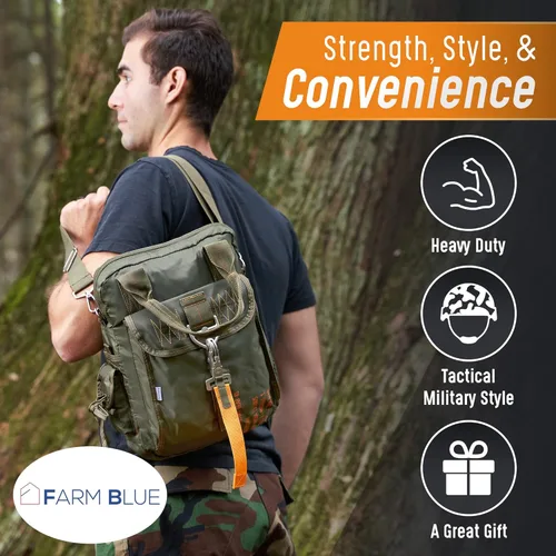 Vista 2 de Farm Blue Bolsa táctica de vuelo Bolsa para casco de piloto de paracaídas Estilo militar