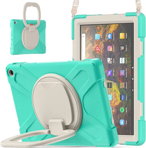 Vista 9 de Funda portátil de rotación de 360° para tablet Fire HD 10 y 10 Plus