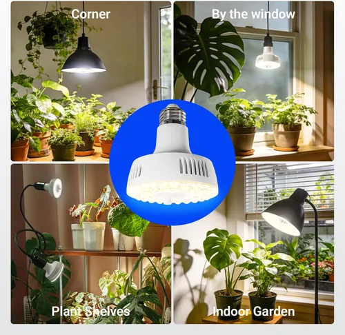 Vista 9 de Barrina Orbgrow OG11A Grow Light Bulbs for Indoor Plants, Integrated Dimming & Timing, 4000K 11W(100 Watt Equiv), E26 Plant Light Bulb, Full