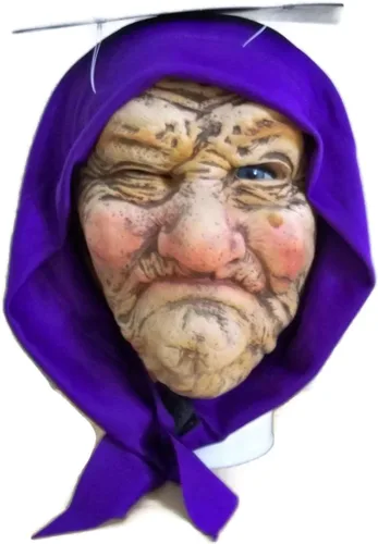 Vista 3 de Máscara de abuela para adultos, Púrpura