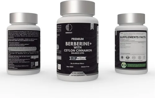 Vista 4 de Berberina prémium con cápsulas de canela de Ceilán, 60 unidades, vegetariana, sin OMG, sin gluten, certificada orgánica