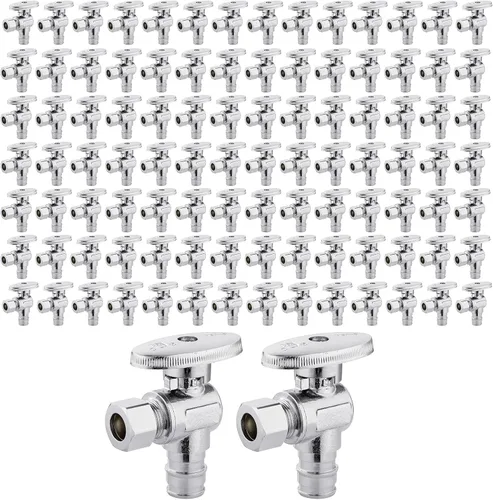 Vista 14 de EFIELD Pex-a Válvula de tope de ángulo de giro de 1/4 de 3/8 pulgadas de diámetro exterior de compresión x expansión de 1/2 pulgada (F1960) latón