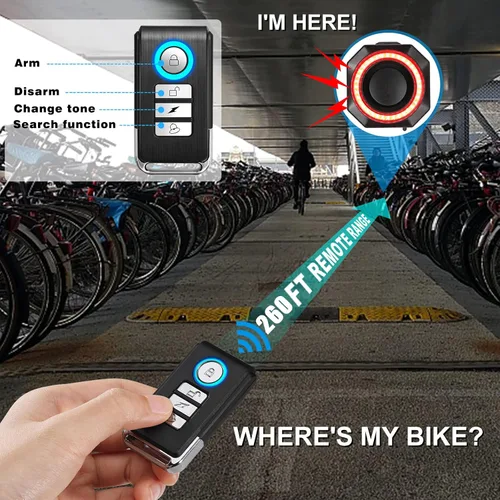 Vista 6 de WSDCAM Luz trasera inteligente con alarma de bocina, encendido/apagado automático USB C recargable impermeable luz trasera para bicicleta