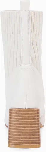 Vista 5 de Botas Chelsea para mujer con punta cuadrada, tacón grueso apilado, sin cordones, con tacón de bloque elástico, botas de vestir