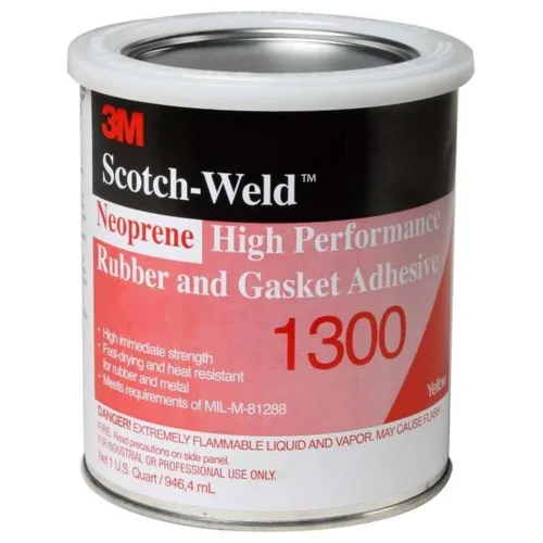 3M Scotch-Weld 1300 adhesivo de neopreno para juntas y caucho, de alto rendimiento, 1 Cuarto de galón, Amarillo, 1