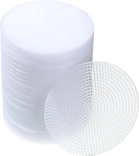 7 unidades circulares de lona de plástico, hojas de malla, punto de aguja blanca, lona en blanco, tapete de malla de plástico para costura,