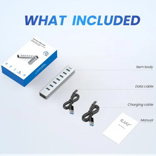 Vista 8 de EJAY Divisor USB C Hub USB C de alta potencia para PC y Mac
