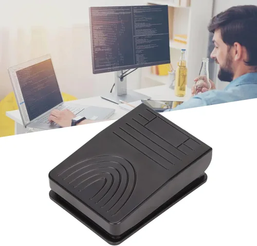 Vista 4 de Luqeeg Pedal de interruptor de pie USB, interruptor de pie ergonómico de control multimedia, teclado de soporte, mouse, juegos, función de cuerda