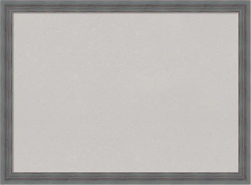 Vista 16 de Amanti Art Grey Cork Board for Wall, 14x20 Vision Board with Blue Wood Frame, Small Corkboard Office Decor for Home Organization, Country Rustic