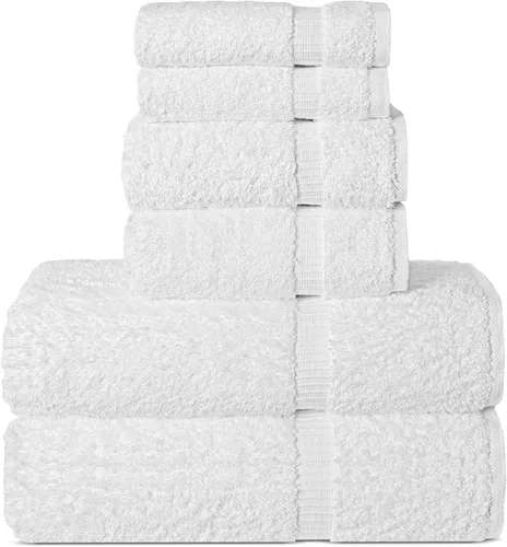 Vista 90 de Chakir Turkish Linens - Juego de toallas de algodón de 6 piezas (2 toallas de baño, 2 toallas de mano, 2 paños)