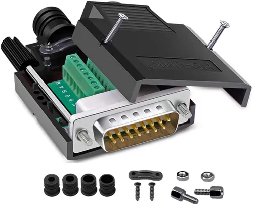 DB15 Varón sin soldadura RS232 D-SUB Adaptadores seriales, 0.630 in más delgado 15 Pin Terminal de puerto Solderfree Breakout Board Connector con