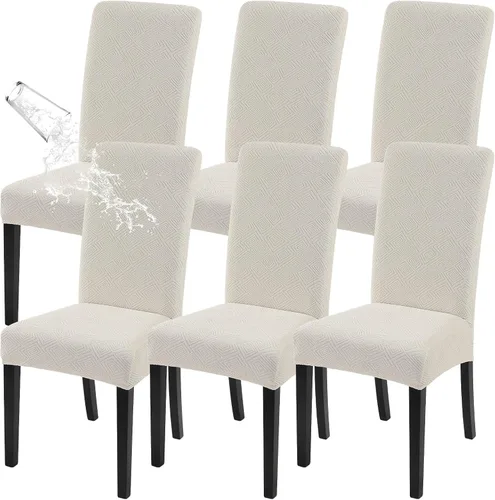Vista 9 de SearchI Juego de 4 fundas impermeables para sillas de comedor, fundas elásticas para sillas Parsons extraíbles, lavables, fundas protectoras