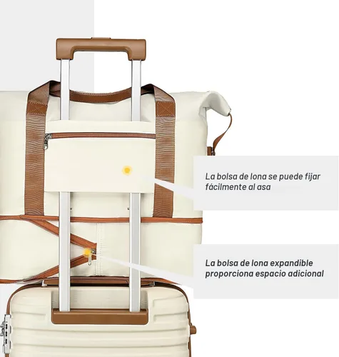 Vista 9 de Juego de maletas Joyway de 3 piezas, juego de maletas extensibles de cabina con rueda giratoria, juego de maletas de carcasa dura con candado TSA