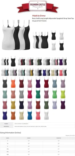 Vista 4 de Made by Emma Camiseta básica de tirantes delgados ajustables para mujer (4 unidades)