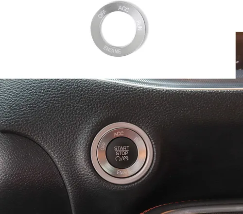 Vista 6 de Keptrim para Challenger Charger Motor Start Stop Trim para Dodge Challenger/Charger RAM 2010-2021, para Durango 2014, aleación de aluminio azul, 1