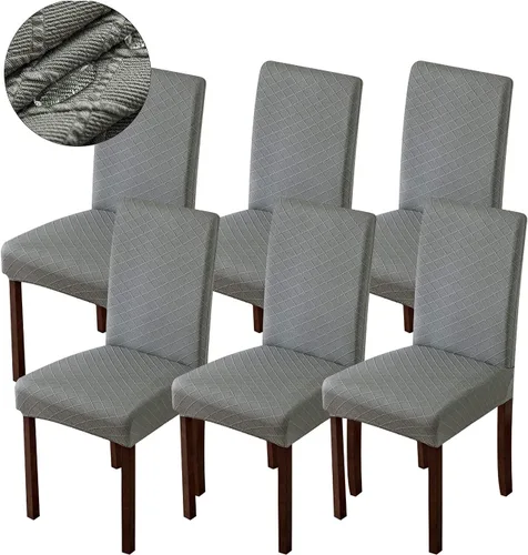 Vista 28 de Genina Fundas impermeables para sillas de comedor, fundas para sillas Parsons de cocina, fundas para sillas Parsons (beige, 2 piezas)